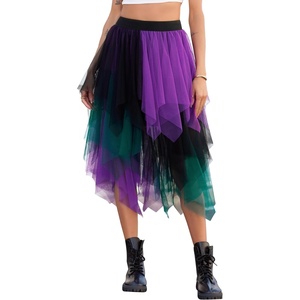 image:imageLovasy Women Irregular Layered Tulle Fairy Skirt S3XLBlackGreenPurple