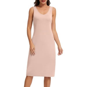 image:imageLovasy Womens Full Slips for Under Dresses V Neck Slip Dress S3XLCamel